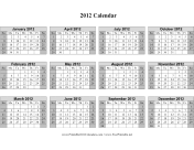Printable 2012 Calendar