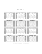 Printable 2012 Calendar