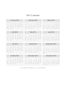Printable 2012 Calendar