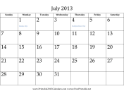 Printable 2013 Calendar