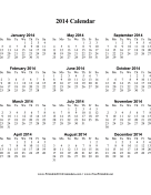 Printable 2014 Calendar
