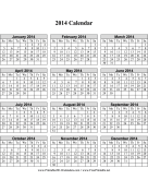 Printable 2014 Calendar
