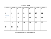 Printable 2015 Calendar