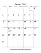 Printable 2016 Calendar