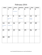 Printable 2016 Calendar