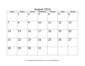Printable 2016 Calendar