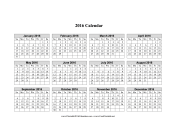 Printable 2016 Calendar