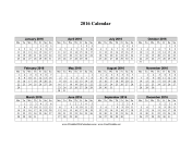 Printable 2016 Calendar