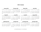 Printable 2016 Calendar