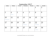Printable 2017 Calendar