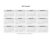 Printable 2017 Calendar