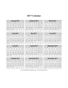 Printable 2017 Calendar
