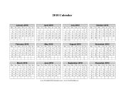 Printable 2018 Calendar