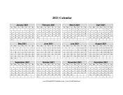 Printable 2021 Calendars