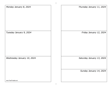 Printable 01/08/2024 Weekly Calendar-landscape