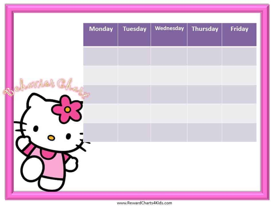 Hello Kitty Behavior Chart Printable