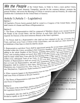 US Constitution — Large Print founding document