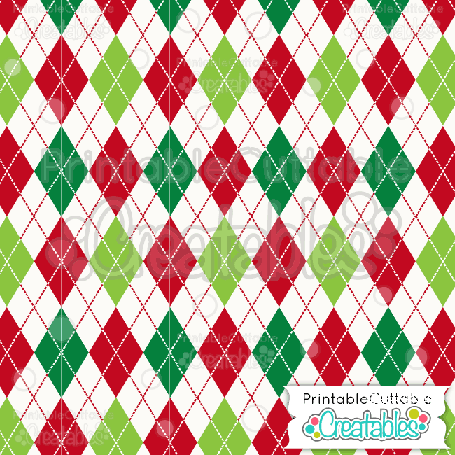 11ChristmasArgylePattern Printable Cuttable Creatables