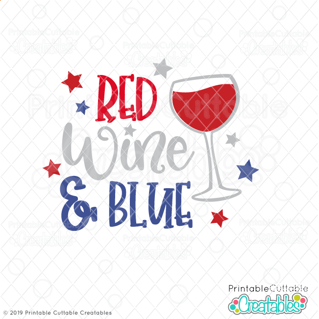 Red Wine Blue Free SVG File for Cricut & Silhouette