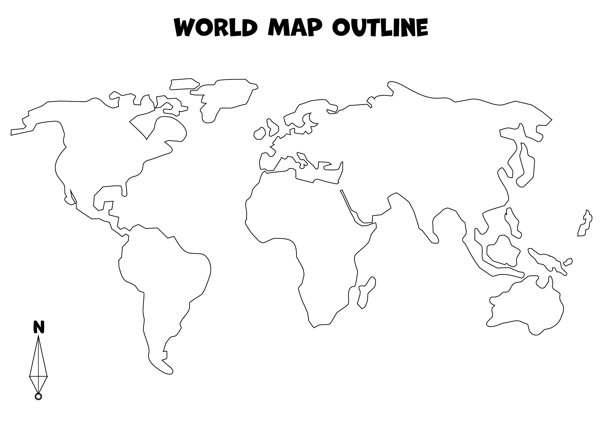 Blank World Map For Kids 10 Best Simple World Map Printable - Printablee.com