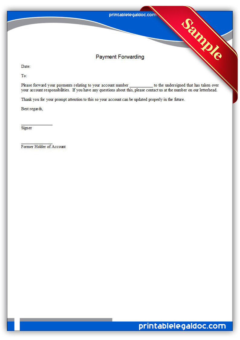 Free Printable Payment Forwarding Form (GENERIC)