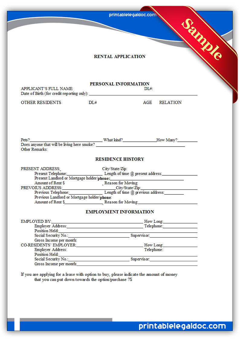 Rentals Archives Sample Printable Legal Forms (For Attorney / Lawyer)