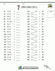 7 Times Multiplication Worksheets Customize And Print