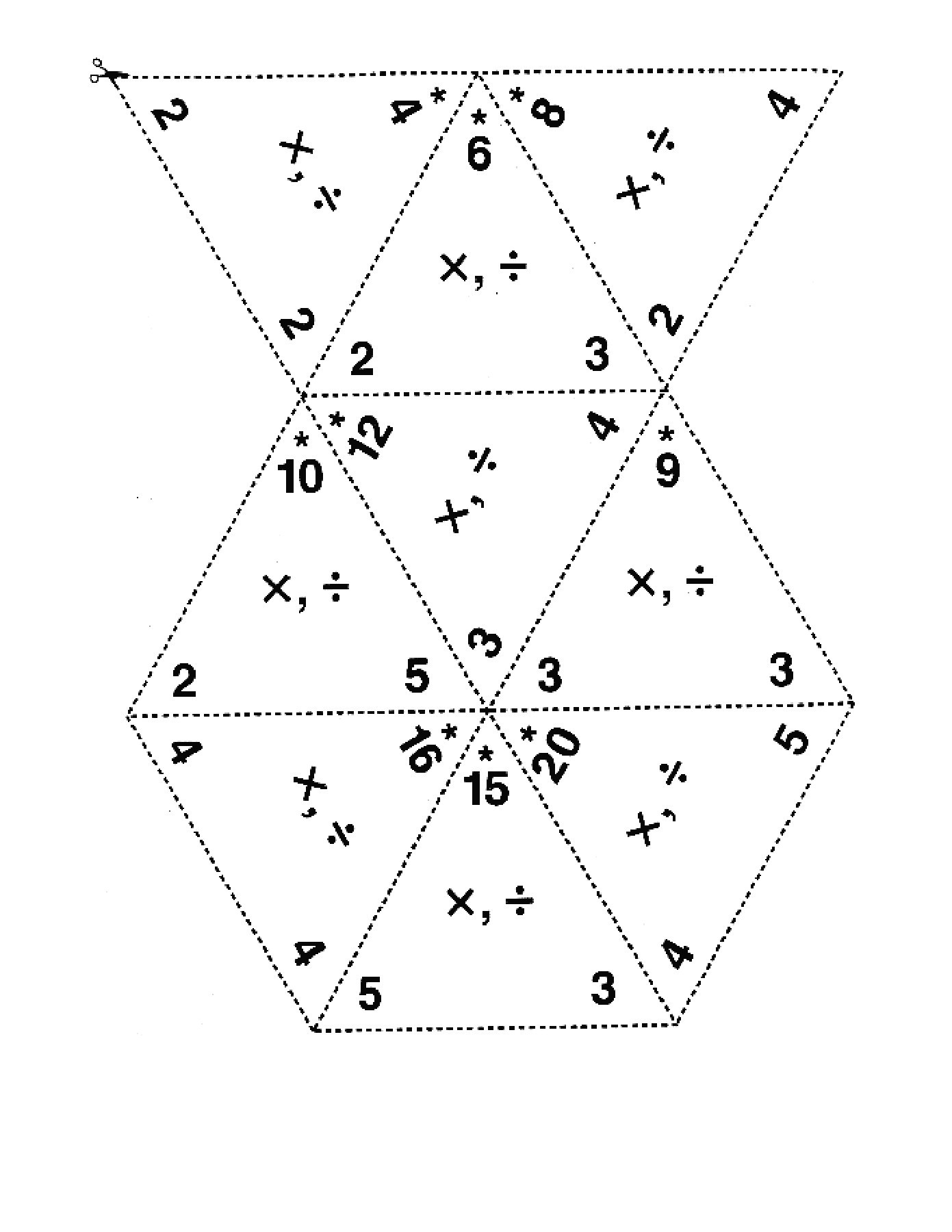 Triangle Multiplication Flash Cards Pdf