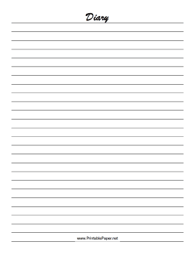 Blank Diary Page With Lines