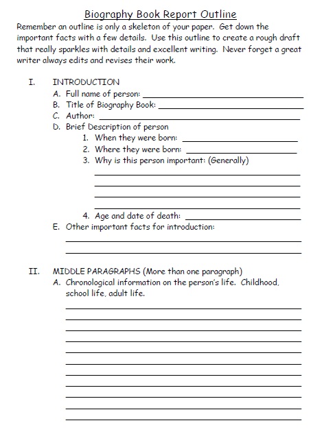 12 Free Sample Biography Report Templates - Printable Samples