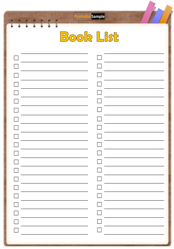 Book Basic Printable List