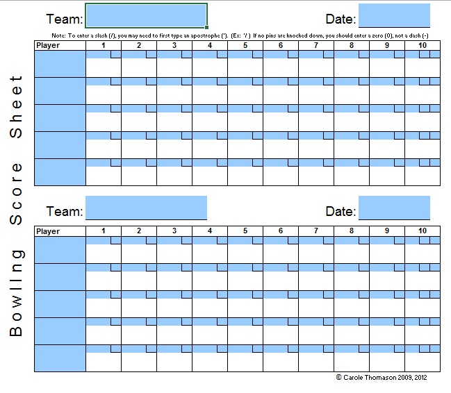 9 Free Sample Bowling Score Sheet Templates - Printable Samples