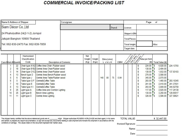 8 Free Sample Shipping Packing List Templates Printable Samples