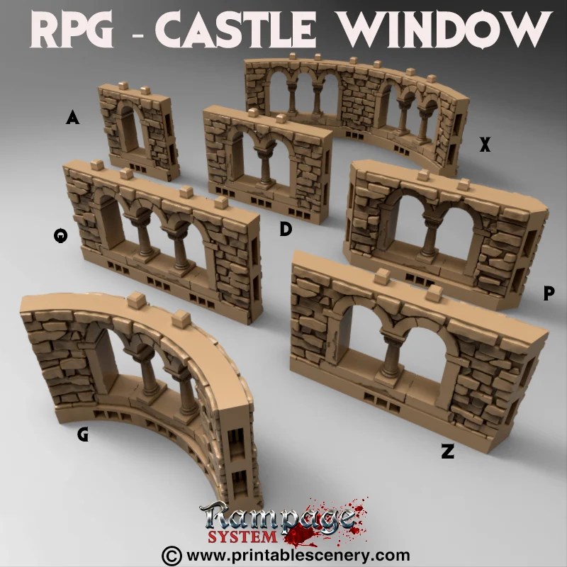 Castle Windows Printable Scenery