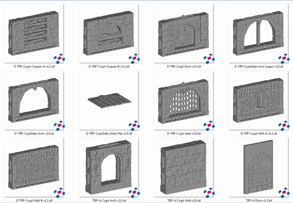 Crypt Walls Printable Scenery