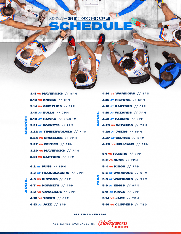 Thunder Tv App 2020 Oklahoma City Thunder Schedule