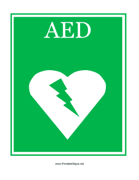 Printable AED Sign