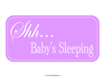 Printable Baby Sleeping Sign
