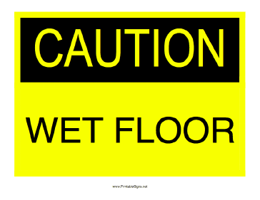 Caution Wet Floor Sign Printable