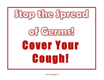 Printable Cover Cough Sign