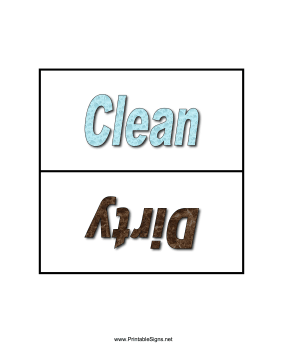 Printable Dishwasher Clean Dirty Sign