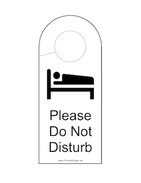 Printable Do Not Disturb Door Hanger Sign