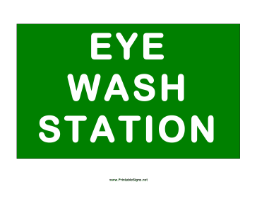 Printable Station Eye Wash Sign