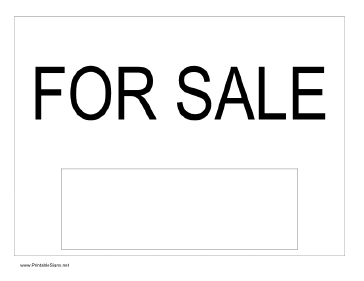 Printable For Sale Sign