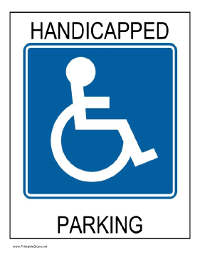 Printable Handicapped Parking Sign