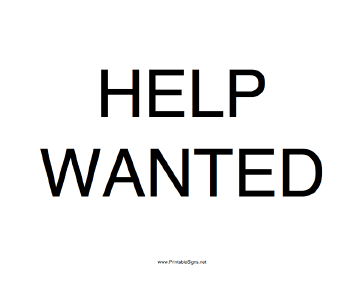 Printable Help Wanted Sign