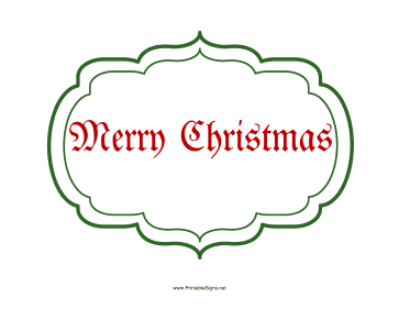 Printable Merry Christmas Sign