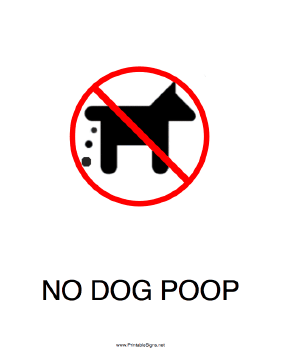 Printable No Dog Poop Sign
