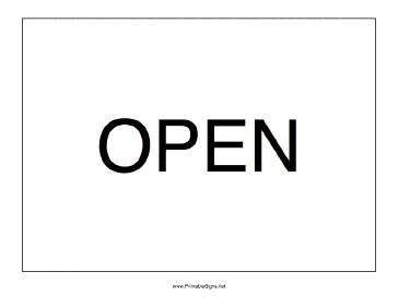 Printable Open Sign