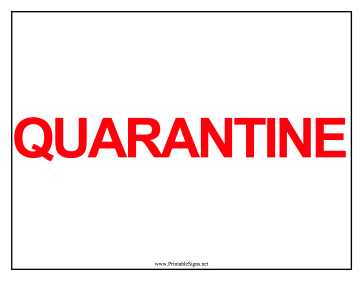 Printable Quarantine Sign